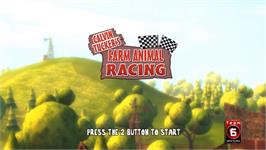 Title screen of Calvin Tucker's Redneck - Farm Animal Racing Tournament on the Nintendo Wii.