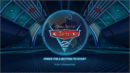 Title screen of Cars 2 on the Nintendo Wii.