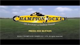 Title screen of Champion Jockey - G1 Jockey And Gallop Racer on the Nintendo Wii.