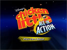 Title screen of Chicken Little - Ace In Action on the Nintendo Wii.