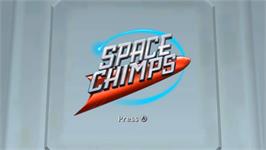 Title screen of Chimpanzés De L'espace, Les on the Nintendo Wii.