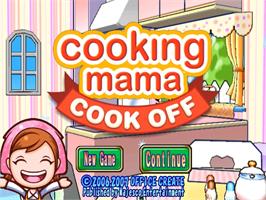 Title screen of Cooking Mama - Cook Off on the Nintendo Wii.