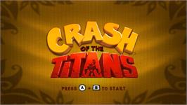 Title screen of Crash Of The Titans on the Nintendo Wii.