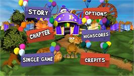 Title screen of Crazy Chicken - Carnival on the Nintendo Wii.