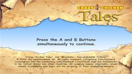 Title screen of Crazy Chicken Tales on the Nintendo Wii.