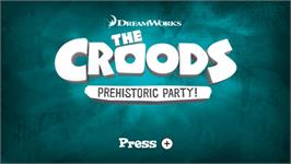 Title screen of Croods - Fête Préhistorique, Les on the Nintendo Wii.