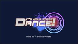 Title screen of Dance ! It's Your Stage on the Nintendo Wii.