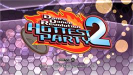 Title screen of Dance Dance Revolution - Hottest Party 2 on the Nintendo Wii.