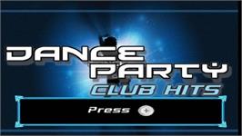 Title screen of Dance Party Club Hits on the Nintendo Wii.