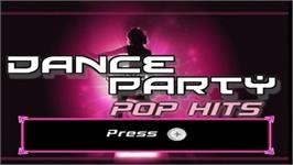 Title screen of Dance Party Pop Hits on the Nintendo Wii.