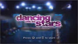 Title screen of Dancing With The Stars - We Dance! on the Nintendo Wii.