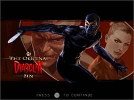 Title screen of Diabolik - The Original Sin on the Nintendo Wii.