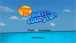 Title screen of Disney Phineas And Ferb - Quest For Cool Stuff on the Nintendo Wii.