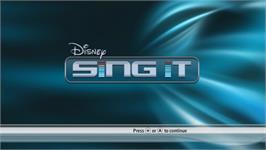 Title screen of Disney Sing It on the Nintendo Wii.