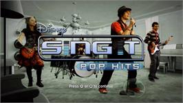 Title screen of Disney Sing It - Pop Hits on the Nintendo Wii.