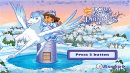 Title screen of Dora Sauve La Princesse Des Neiges on the Nintendo Wii.