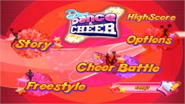 Title screen of Dream Dance And Cheer on the Nintendo Wii.