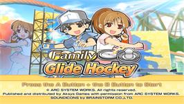 Title screen of Family Glide Hockey on the Nintendo Wii.