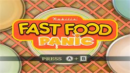 Title screen of Fast Food Panic on the Nintendo Wii.
