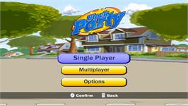 Title screen of Fête En Famille 100% Fun on the Nintendo Wii.