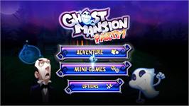 Title screen of Ghost Mansion Party on the Nintendo Wii.