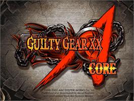 Title screen of Guilty Gear XX Accent Core on the Nintendo Wii.