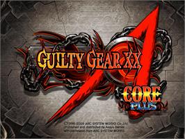 Title screen of Guilty Gear Xx Accent Core Plus on the Nintendo Wii.