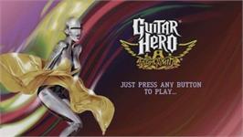 Title screen of Guitar Hero - Aerosmith on the Nintendo Wii.