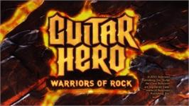 Title screen of Guitar Hero - Warriors Of Rock on the Nintendo Wii.