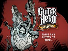 Title screen of Guitar Hero - World Tour on the Nintendo Wii.