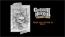 Title screen of Guitar Hero 3 - Legends Of Rock on the Nintendo Wii.