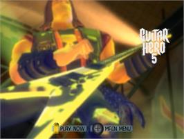 Title screen of Guitar Hero 5 on the Nintendo Wii.