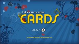 Title screen of HB Arcade Cards on the Nintendo Wii.