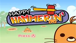 Title screen of Happy Hammerin' on the Nintendo Wii.