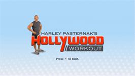 Title screen of Harley Pasternak's Hollywood Workout on the Nintendo Wii.