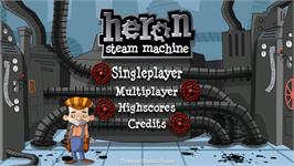 Title screen of Heron - Steam Machine on the Nintendo Wii.