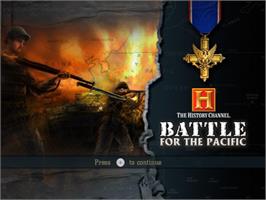 Title screen of History Channel - Battle For The Pacific on the Nintendo Wii.