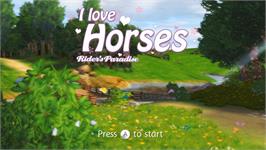 Title screen of I Love Horses: Rider's Paradise on the Nintendo Wii.