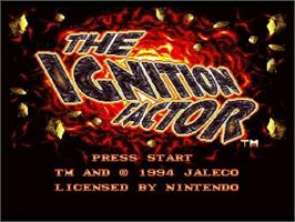 Title screen of Ignition Factor (SNES) on the Nintendo Wii.