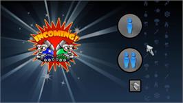 Title screen of Incoming! on the Nintendo Wii.