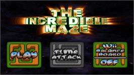 Title screen of Incredible Maze, The on the Nintendo Wii.