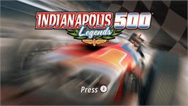 Title screen of Indianapolis 500 Legends on the Nintendo Wii.