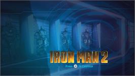 Title screen of Iron Man 2 on the Nintendo Wii.