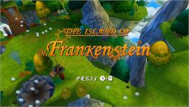 Title screen of Island of Dr. Frankenstein, The on the Nintendo Wii.