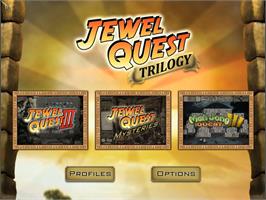 Title screen of Jewel Quest Trilogy on the Nintendo Wii.