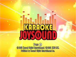 Title screen of Joysound Wii Super Dx on the Nintendo Wii.