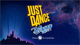 Title screen of Just Dance - Disney Party on the Nintendo Wii.