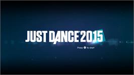 Title screen of Just Dance 2015 on the Nintendo Wii.