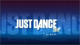 Title screen of Just Dance 2017 on the Nintendo Wii.