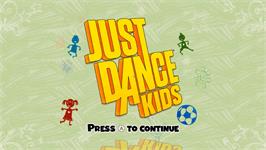Title screen of Just Dance Kids on the Nintendo Wii.